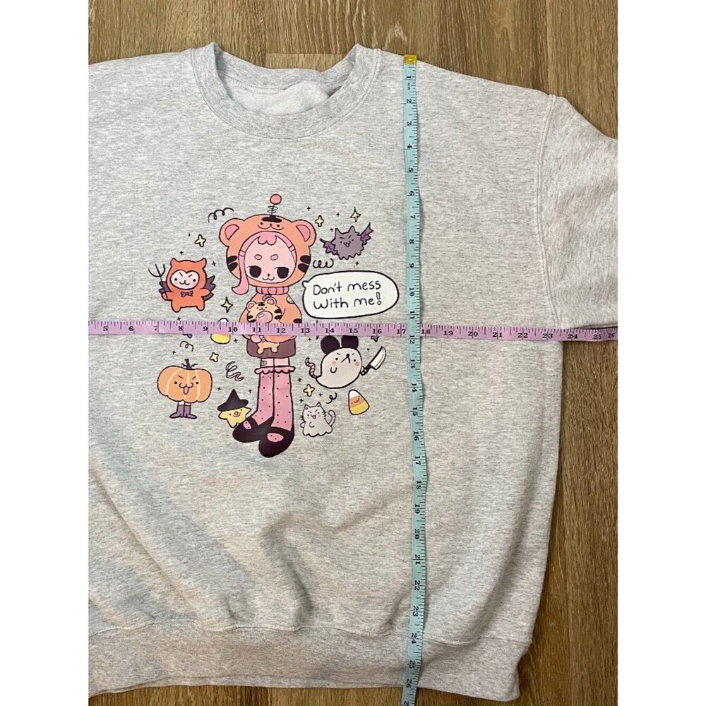 Halloween Don’t Mess With Me Sweatshirt – Ash Gray Graphic Crewneck Size L - Picture 7 of 7